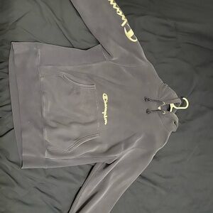 Champion Hoodie in Black with Gold Accents